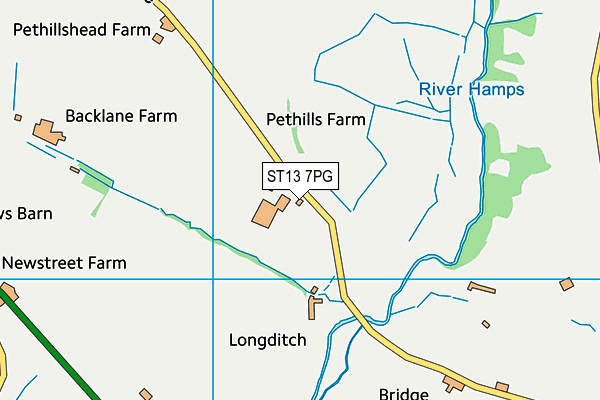 ST13 7PG map - OS VectorMap District (Ordnance Survey)
