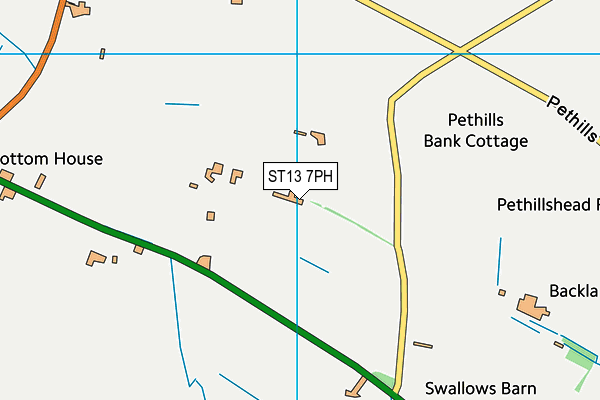 ST13 7PH map - OS VectorMap District (Ordnance Survey)