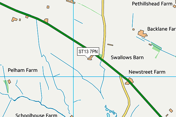 ST13 7PN map - OS VectorMap District (Ordnance Survey)