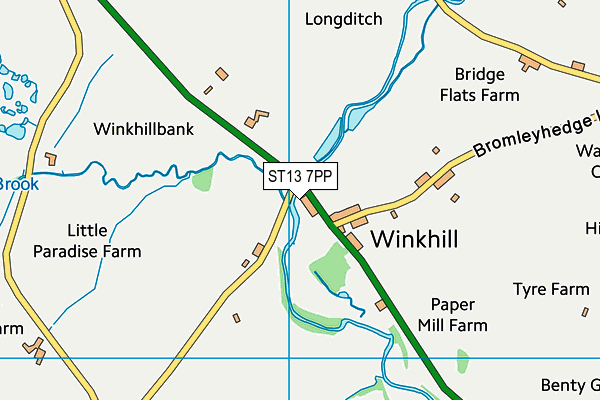 ST13 7PP map - OS VectorMap District (Ordnance Survey)