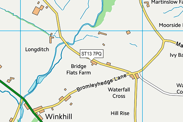 ST13 7PQ map - OS VectorMap District (Ordnance Survey)