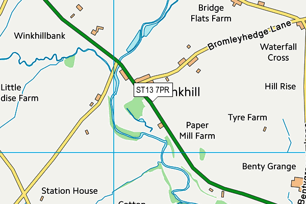 ST13 7PR map - OS VectorMap District (Ordnance Survey)