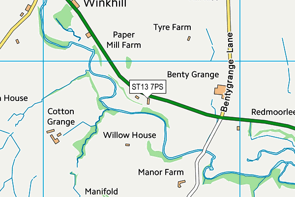 ST13 7PS map - OS VectorMap District (Ordnance Survey)