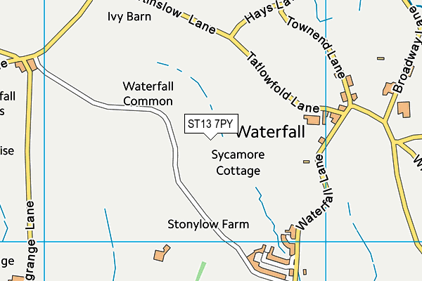 ST13 7PY map - OS VectorMap District (Ordnance Survey)