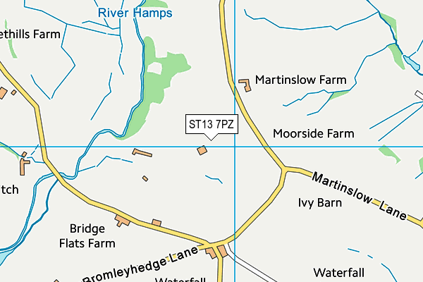 ST13 7PZ map - OS VectorMap District (Ordnance Survey)