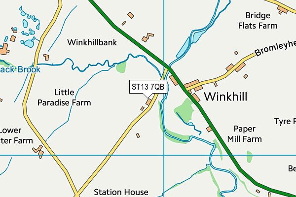 ST13 7QB map - OS VectorMap District (Ordnance Survey)