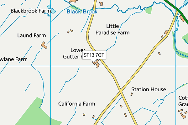 ST13 7QT map - OS VectorMap District (Ordnance Survey)