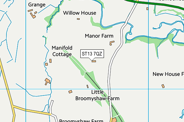 ST13 7QZ map - OS VectorMap District (Ordnance Survey)