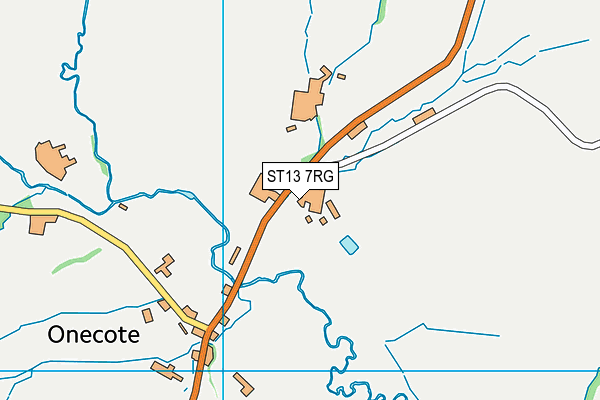 ST13 7RG map - OS VectorMap District (Ordnance Survey)