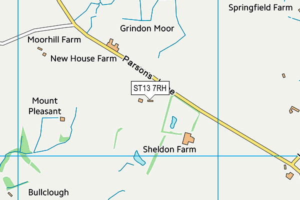 ST13 7RH map - OS VectorMap District (Ordnance Survey)