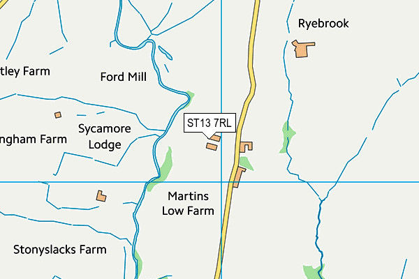 ST13 7RL map - OS VectorMap District (Ordnance Survey)