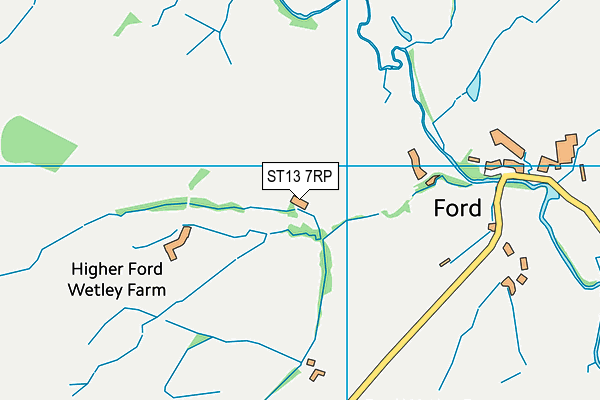 ST13 7RP map - OS VectorMap District (Ordnance Survey)