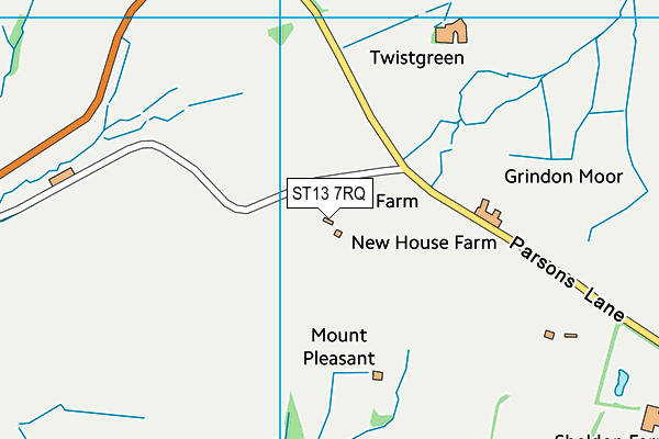 ST13 7RQ map - OS VectorMap District (Ordnance Survey)