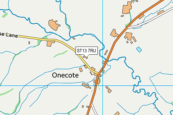 ST13 7RU map - OS VectorMap District (Ordnance Survey)