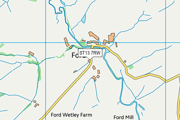 ST13 7RW map - OS VectorMap District (Ordnance Survey)