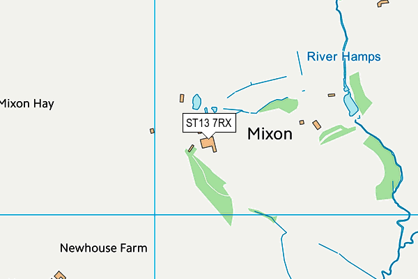 ST13 7RX map - OS VectorMap District (Ordnance Survey)