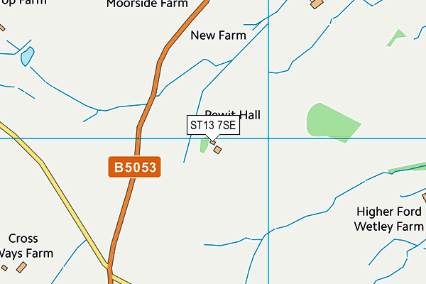 ST13 7SE map - OS VectorMap District (Ordnance Survey)