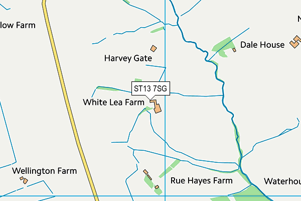 ST13 7SG map - OS VectorMap District (Ordnance Survey)