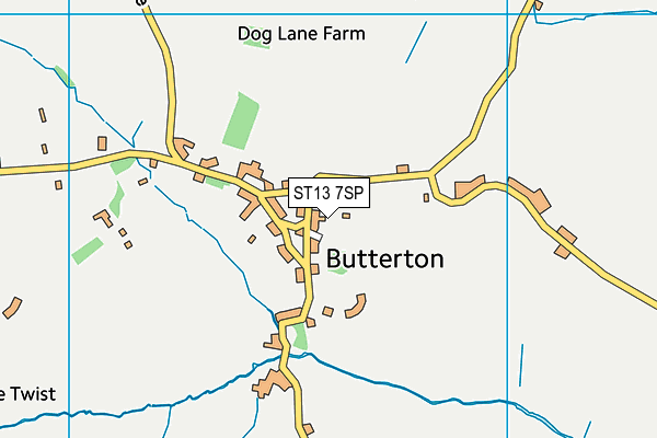 ST13 7SP map - OS VectorMap District (Ordnance Survey)