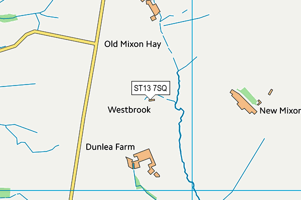 ST13 7SQ map - OS VectorMap District (Ordnance Survey)