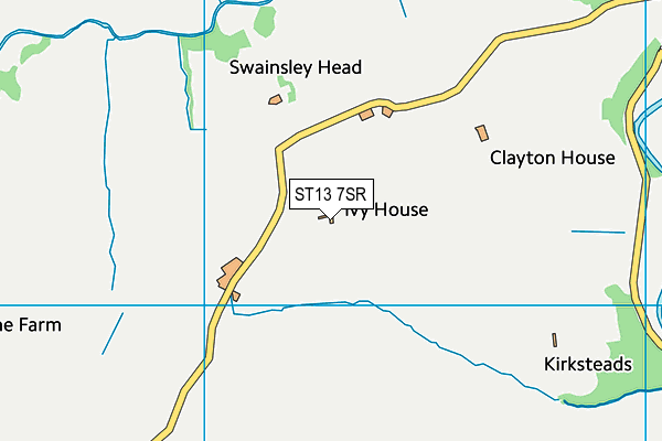 ST13 7SR map - OS VectorMap District (Ordnance Survey)