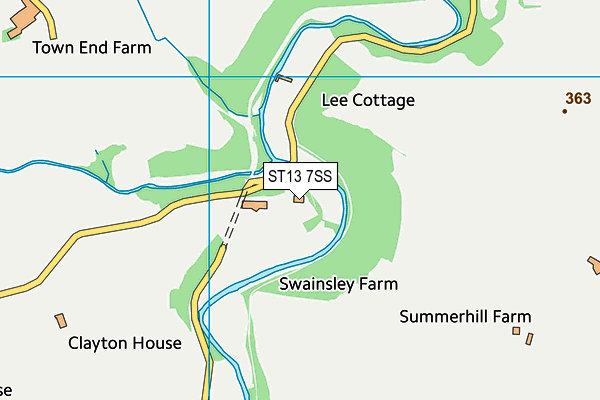 ST13 7SS map - OS VectorMap District (Ordnance Survey)