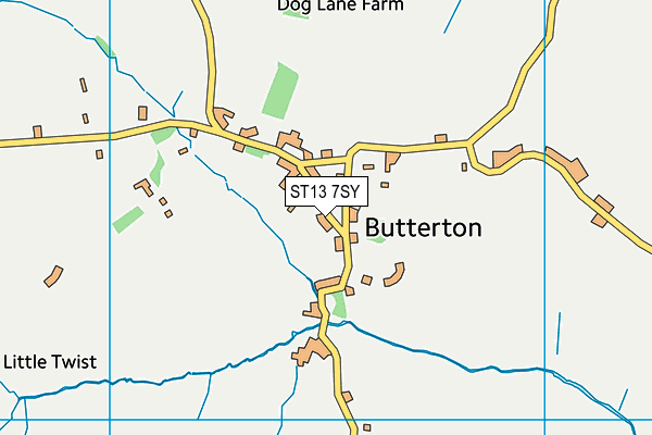 ST13 7SY map - OS VectorMap District (Ordnance Survey)