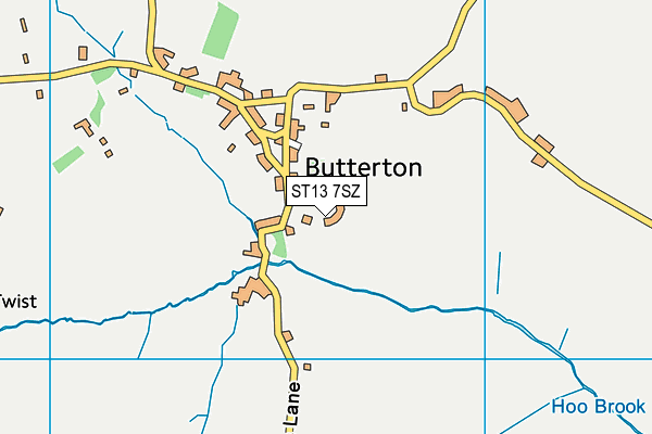 ST13 7SZ map - OS VectorMap District (Ordnance Survey)