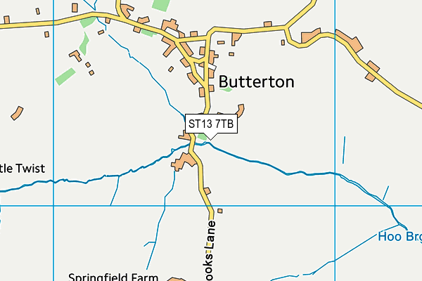 ST13 7TB map - OS VectorMap District (Ordnance Survey)