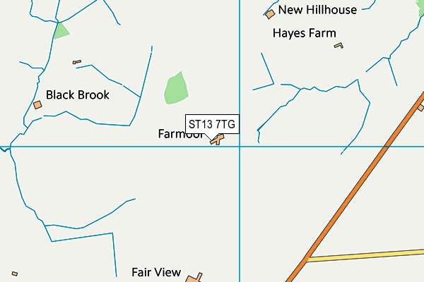 ST13 7TG map - OS VectorMap District (Ordnance Survey)