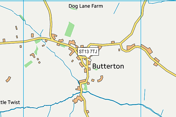 ST13 7TJ map - OS VectorMap District (Ordnance Survey)