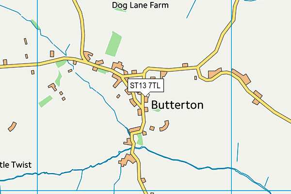 ST13 7TL map - OS VectorMap District (Ordnance Survey)