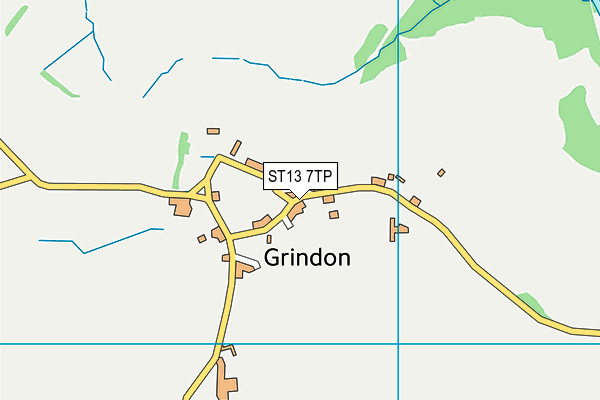 ST13 7TP map - OS VectorMap District (Ordnance Survey)