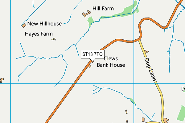 ST13 7TQ map - OS VectorMap District (Ordnance Survey)