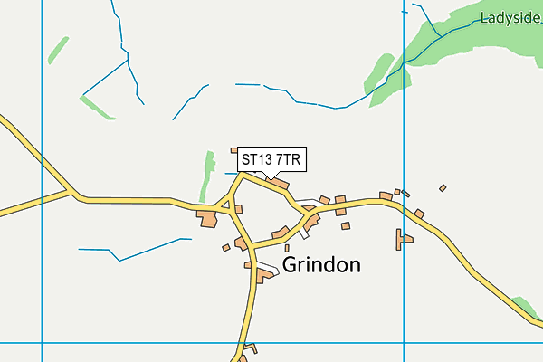 ST13 7TR map - OS VectorMap District (Ordnance Survey)