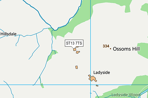 ST13 7TS map - OS VectorMap District (Ordnance Survey)