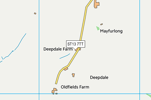ST13 7TT map - OS VectorMap District (Ordnance Survey)