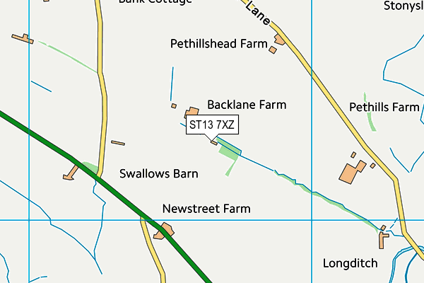 ST13 7XZ map - OS VectorMap District (Ordnance Survey)