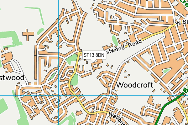 St Edward's Church of England Academy map (ST13 8DN) - OS VectorMap District (Ordnance Survey)