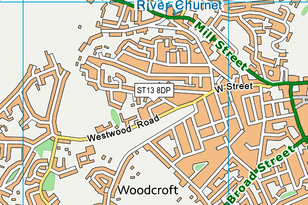 ST13 8DP map - OS VectorMap District (Ordnance Survey)