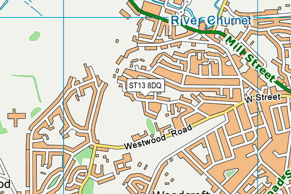 ST13 8DQ map - OS VectorMap District (Ordnance Survey)