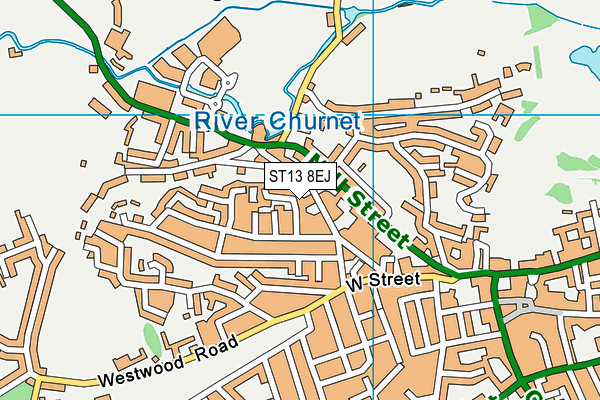 ST13 8EJ map - OS VectorMap District (Ordnance Survey)