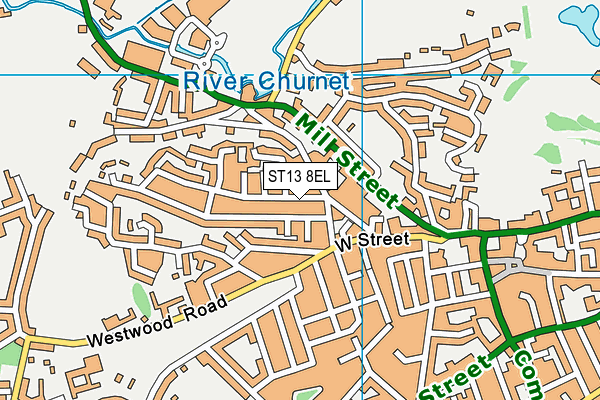 ST13 8EL map - OS VectorMap District (Ordnance Survey)