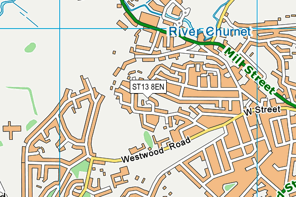 ST13 8EN map - OS VectorMap District (Ordnance Survey)