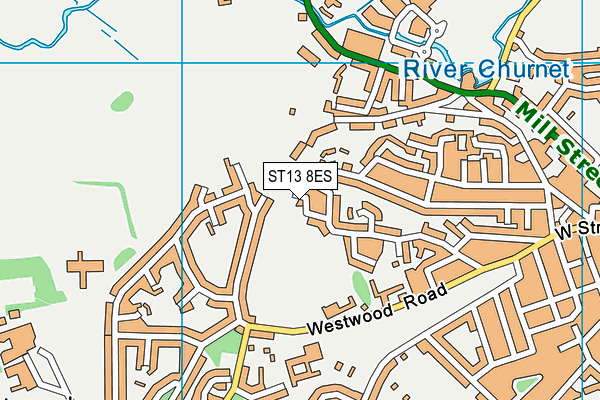 ST13 8ES map - OS VectorMap District (Ordnance Survey)