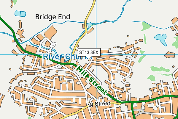 ST13 8EX map - OS VectorMap District (Ordnance Survey)