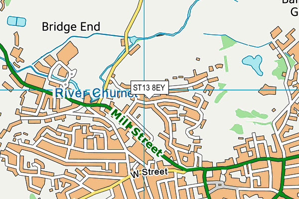 ST13 8EY map - OS VectorMap District (Ordnance Survey)