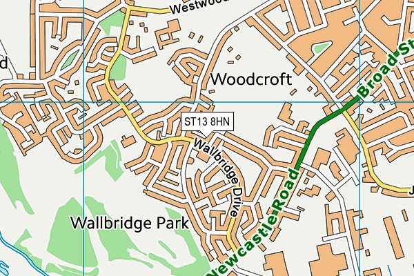 ST13 8HN map - OS VectorMap District (Ordnance Survey)