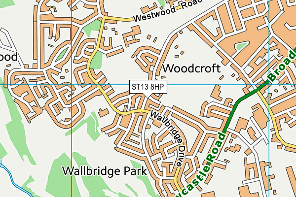 ST13 8HP map - OS VectorMap District (Ordnance Survey)