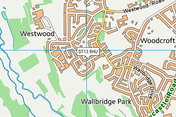 ST13 8HU map - OS VectorMap District (Ordnance Survey)
